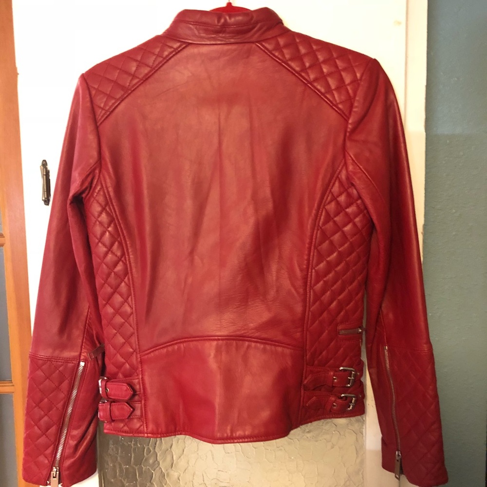 Zara 100% genuine leather biker jacket - Picture 6 of 8